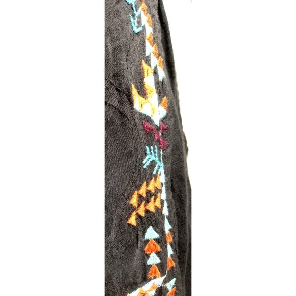 Anthropologie Akemi & Kim Brown Bohemian Raspberry/Orange/Sky Blue Pattern Tank - Picture 5 of 10